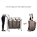 STORAGE MANIAC 3-Section Laundry Sorter, Heavy Duty Rolling Laundry Cart, Triple Divider Laundry Hamper Sorter, Dark Brown