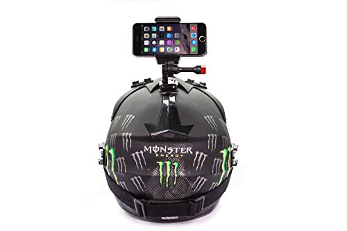 iPhone 4, 5, 6 Helmet Mount Cam holder for HD phone videos, compatible with all cases and phones, use with Samsung Galaxy 3, 4, 5, HTC Nokia Otterbox cases - Thumbnail 2