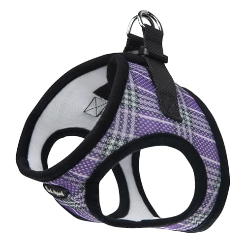 Bark Appeal Lavender Plaid Step-in Dog Harness