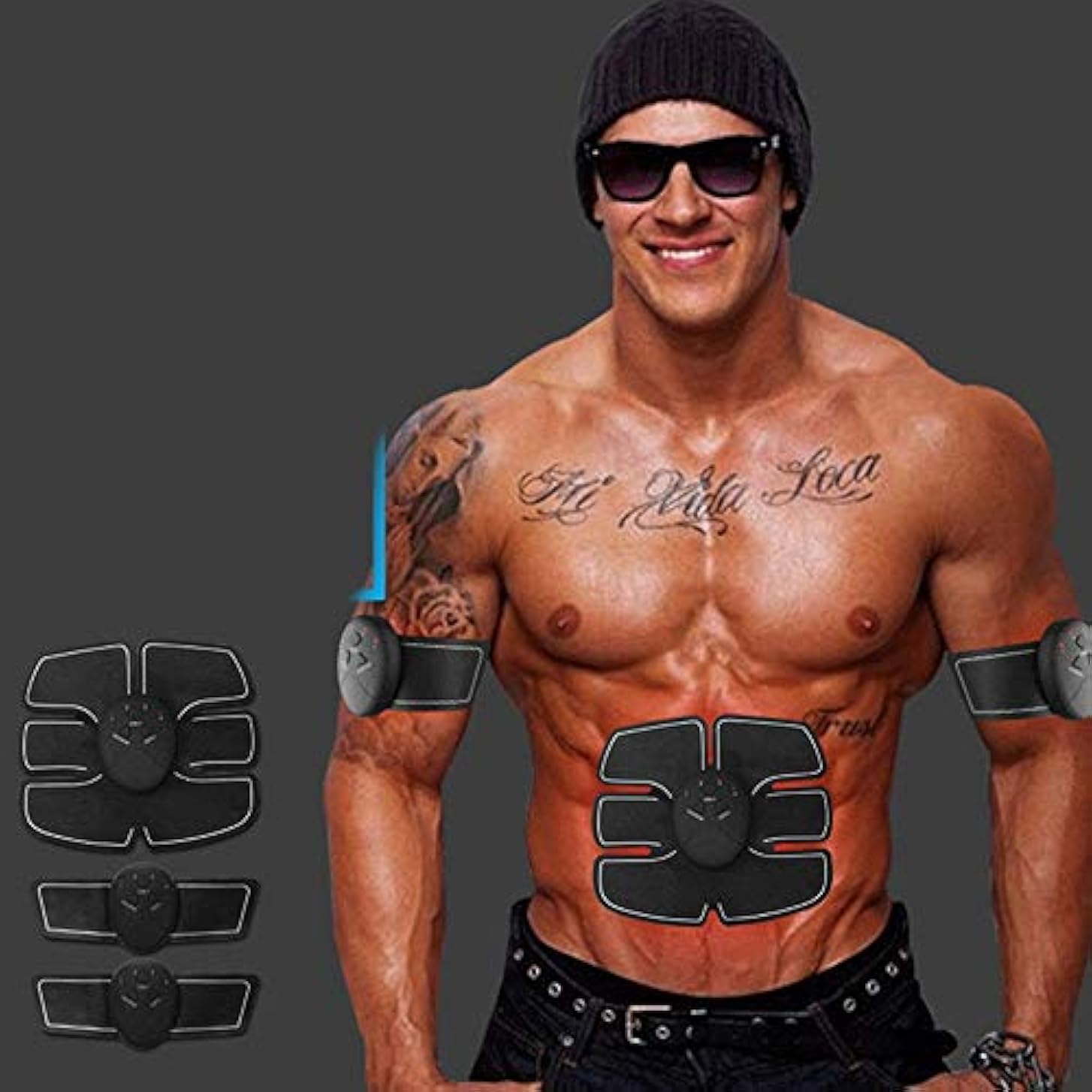 Yulingtrade 腹部マッサージャー腹部スリミング マッサージャー筋肉トレーナー ベルト減量装置emsマッサージャー筋肉刺激装置