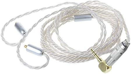 oukepaersty 4 Twist Shares Single Crystal Plated Silver Earphone Cable Wire Cord Replacement for MMCX Jack Shure SE846 SE535 SE425 SE315 SE215