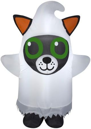 Airblown Inflatable Halloween Friendly Ghost Cat 3.5' tall lighted yard decoration