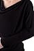LeggingsQueen Women's Long Sleeve Cowl Neck Basic Tunic Top (T1034-BLK, M)