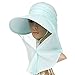 Siggi Womens Multi-function Wide Brim Summer Sun Flap Cap Visor Hat Neck Cover Face Mask UPF 50+ Green