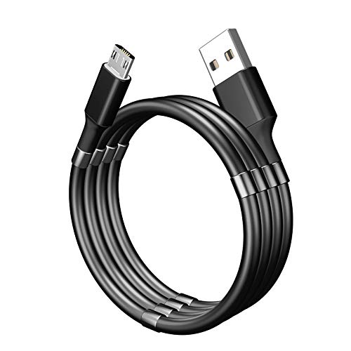 ITAL - Magnetic Roll-Up USB Cable for Charging and Syncing Smartphones Compatible with USB-C, Micro USB and Phone - Model PK01