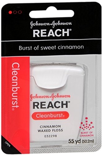 J&J Dent Fls Cin Wax Size 55yd Reach Clean Burst Cinnamon Waxed Floss