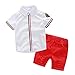 1Set 2017 Summer Children clothing Baby Boys T-shirts+Shorts Pants Clothes (Age:2-3Y, White)