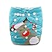 Alva Baby Christmas Design Reuseable Washable Pocket Cloth Diaper Nappy + 2 Inserts QD14