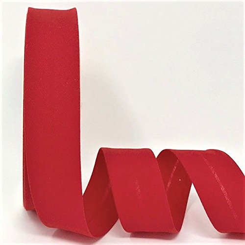 5m of Professional Quality 30mm Bias Binding, Machine Washable, 30+ Colours. UK Specialist Seller Edging for Quilting, Sewing, Bunting, Upholstery, Furniture Piping & Garments (Red)
