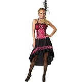 InCharacter Costumes Women's Saloon Gal 2B Adult Costume, Black/Pink, Large
