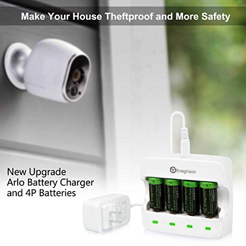 Rechargeable Arlo Batteries CR123A Lithium Batteries 16Pack with Charger 3.7V 750mAh with PTC Protection for Arlo Cameras VMC3030 VMK3200 VMS3330 3430 3530 Flashlight Security System - Thumbnail 5