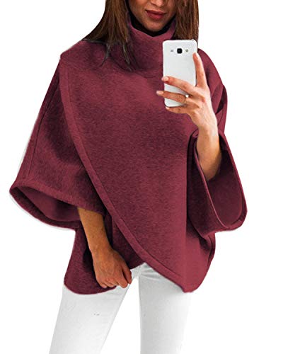 YOINS-Damen-Pullover-Oberteil-Poncho-Winter-Warm-Asymmetrische-fr-Damen-Pulli-Cardigan-Sweatshirt-Rollkragenpullover-Langarm