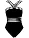 Hilor Women's One Piece Swimsuits Slimming High Waisted Bathing Suits Front Crossover Swimwear Monokinis
