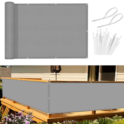 Sunnylaxx 100x900cm Balkon Sichtschutz Hellgrau Mit Kabelbinder