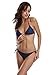 SHEKINI Women's Triangle Bikini Set Halter Sexy Bathing Suits String Low Waisted Two Piece Swimsuit(Small, Charming Blue)