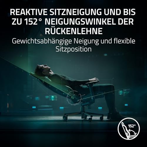 Iskur V2 - Gaming-Stuhl mit adaptiver Lordosenstütze (Polster aus hoch verdichtetem Schaumstoff, integrierter Lendenwirbelstütze, 4-D-Armlehnen, robuster Stoff) Fabric