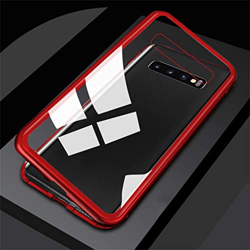 Bokoo Magnetic Protect Case for Samsung Galaxy S10 Plus 6.4 inch Adsorption Metal Bumper Glass Full Cover | Clear No Front Class