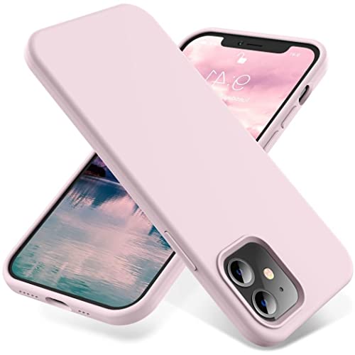 Blyge Schutzhülle für iPhone 12 Pro, schlanke Schutzhülle aus Flüssigsilikon, kompatibel mit iPhone 12 Pro 6,1 Zoll, kratzfestes Gehäuse, rosa Fleisch