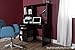 South Shore Narrow Home Office Computer Desk with Hutch, Pure Black