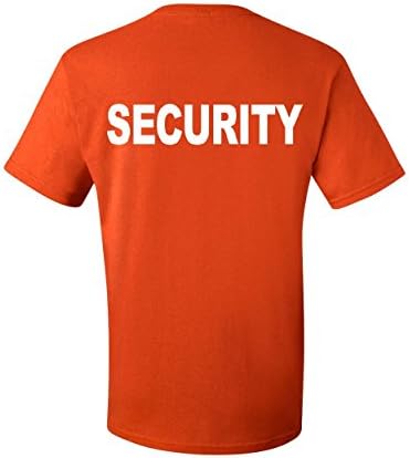 Security T-Shirt Bouncer Police Event Staff Uniform Guard Tee Shirt Orange S