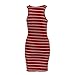 HOT SALE ！Striped Mini Dress,BeautyVan Charming Comfortable Sexy Women Bandage Bodycon Sleeveless Striped Evening Party Short Mini Dress (XL, Red)