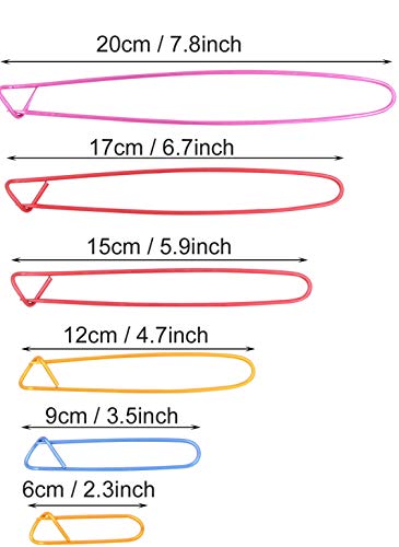 LeBeila Knitting Yarn Stitch Holders - Aluminum Sweaters Crochet Needle Stich Safety Pins 6 Sizes Knit Accessories Crafts Notions, Light and Secure Crocheting Tool Kit (12 Pieces, Colorful)