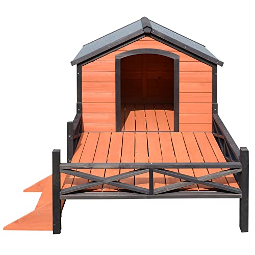 PawHut Large Dog House with Porch for Expansive Size, XL Wooden