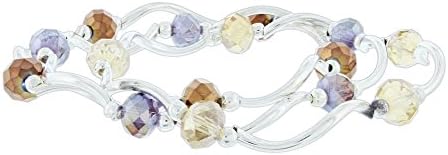 Bundle of 3 My Fun Colors Beaded Bracelets - Amethyst Gold, Bronze, Old Gold