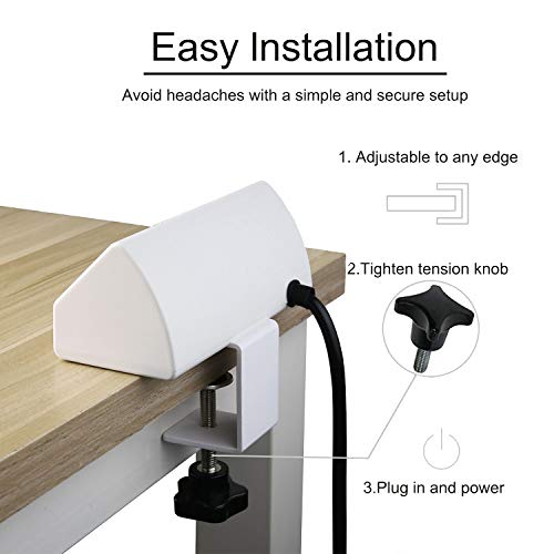 Desktop Power Strip Socket with USB, Conference Desk Power Outlets with Clamp Mount, 6.5 ft Extension Cord Connect 2 Plugs for Home Office Reading - Thumbnail 5