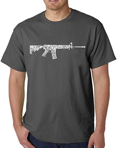Men's Word Art T-Shirt - AR15 2nd Amendment Word Art - Dark Grey - XX-Large