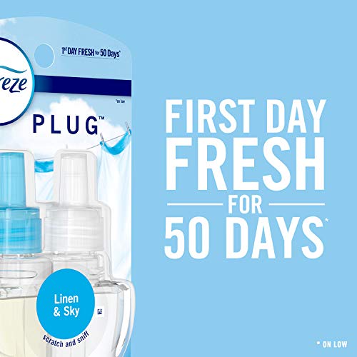 Febreze Odor-Fighting Fade Defy PLUG Air Freshener Refill, Heavy Duty Crisp Clean, (2) .87 fl. oz. Oil Refills