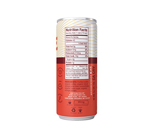 RISE Brewing Co. | Blood Orange Nitro Cold Brew Coffee (12 7 fl. oz. Cans) - Gluten & Dairy Free | Organic, Non-GMO, Vegan Ingredients | Clean Energy, Low Acidity & Slightly Sweet | 45 Calories - Thumbnail 2