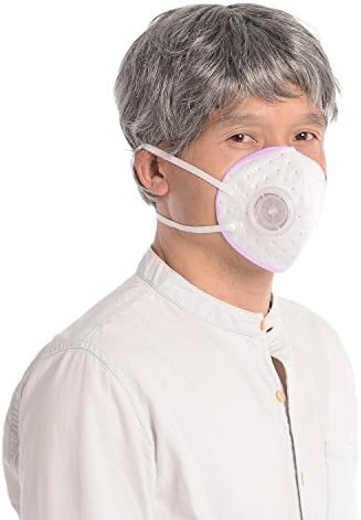 KANJEKANLE Old Man Reusable Dust Breathable Washable Sport Face Masks,Electrostatic Cotton Material Respirator Valve Pink