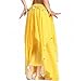 ZLTdream Women's Belly Dance Chiffon Skirt With Coins Yellow