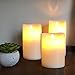 Gideon Flameless LED Candle Set of 3 Sizes 4 inch, 5 inch, 6 inch Made with Real Wax and Dripping Style Design with Realistic Flickering Candle Motion Includes Remote Control - Vanilla Scented