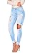 Gemijack Women's Cotton Slimming Butt Lift Distressed Jeans Skinny Denim Pants