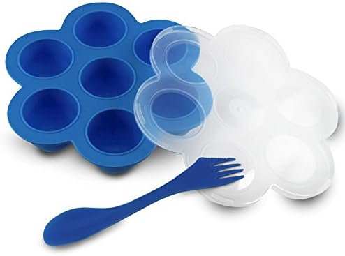 Delecch Silicone Egg Bites Molds for Instant Pot Accessories for 5,6,8 qt Pressure Cooker, FDA Approved Reusable Storage Container, Freezer Trays with Lid