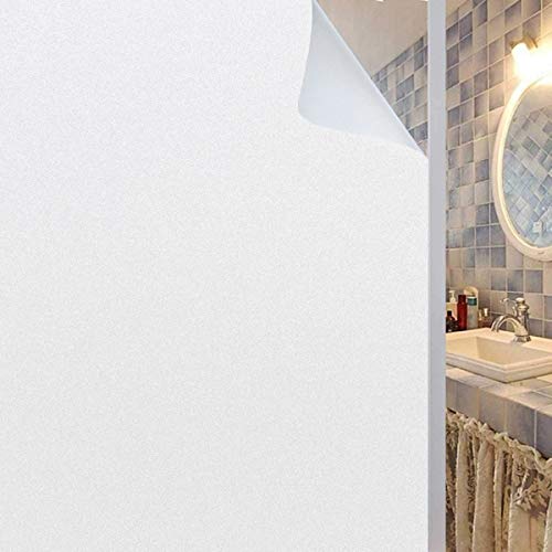 Coavas Privacy Window Film Non-Adhesive 35.6 x 78.7 Inches Frosted Glass Window Cling Anti UV Removable Opaque Static Cling for Home Shower Kitchen Rental Room and Office