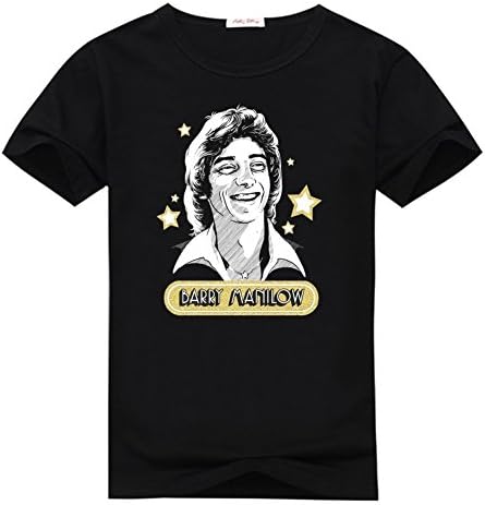 Zomicky Barry Manilow Graphic Mens Classic Cotton T-shirt Top L Black