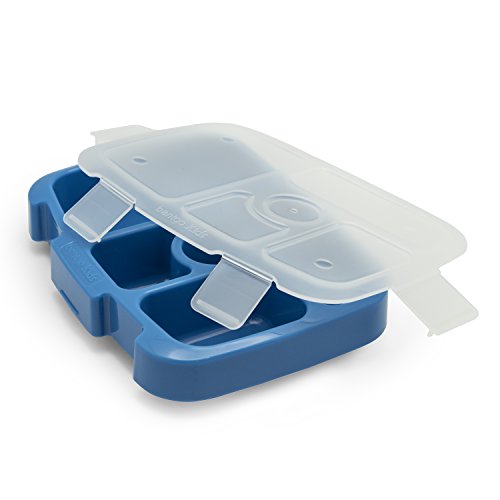 Bentgo Kids Tray (Blue) with Transparent Cover for At-Home Meals, Lunch Meal Prep, and More