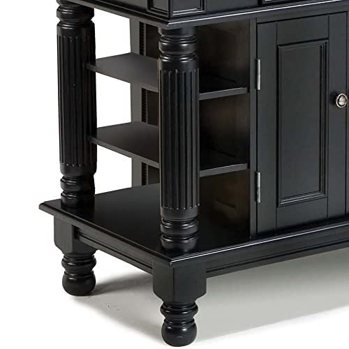 Homestyles Americana Black Kitchen Island with Open Shelving by Home