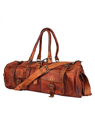 CraftShades Duffle Leather Bag Handmade Vintage Style Sports/Gym/Overnight/Hiking Travel Luggage Bag