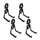 KINGFINE Wall Storage Hook 65lbs Garage Space Saver Hunger for Home Garage Chair Ladder Storage Organizer (4 PCS Small Hook)