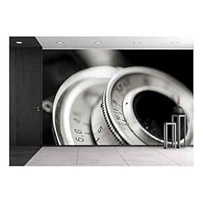 Closeup of Old Retro Film Camera Lens - Removable Wall Mural | Self-Adhesive Large Wallpaper - 66x96 inches