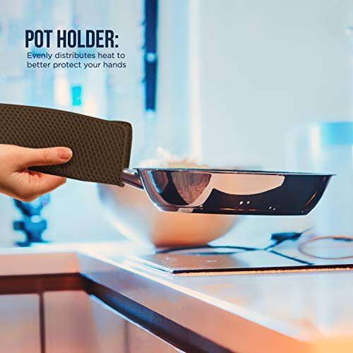 image for KITCHENATICS Premium Silicone Trivet Mats: 4 Multi-purpose Pot Holder,