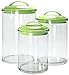 Food Storage Containers, BPA Free Airtight Canisters for Cereal, Pasta, Sugar, Coffee, Flour, Cookies, Loose Tea, for Kitchen Organization, Set of 3 by Reston Lloyd, Lime