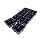 Handy Pantry Black Plastic Garden Tray Inserts - 10 Sheets of 32 Planting Pot Cells Each - 2x2 Nested x8 Configuration - Perforated - Nursery, Greenhouse, Gardening
