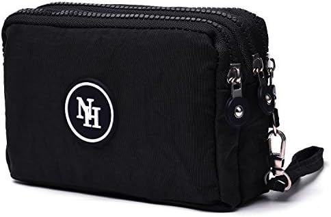 Novel Harp Women's Casual Nylon Wristlet Bag Multilayer Zipper Purse Clutch Handbags