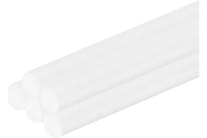 uxcell 5 Pcs White Plastic Rods 5 x 250mm ABS Styrene Round Stick Round Solid Bar DIY Model for DIY Toys Building Making Architectural Model Making