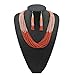 BOCAR Multi Layer Beaded Statement Necklace Set Mix Strand Necklace and earrings for Women Gift (NK-10459-Orange)